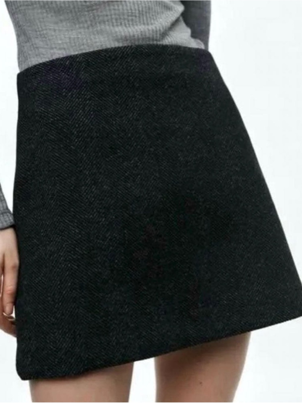 Zara Black/blue Mini A-Line Skirt